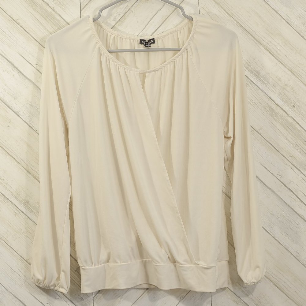 Express white dressy top Size S keyhole